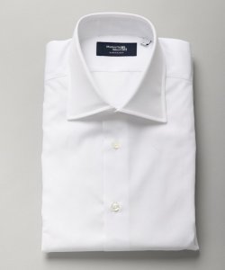 Maker's Shirt 鎌倉  ブロードクロスセミワイドカラーシャツ　ホワイト/S-M(38-82)