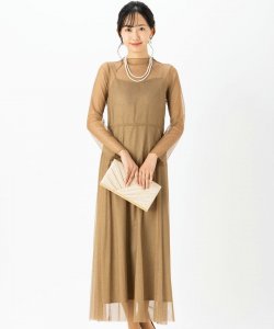 kaene  【ドレス2点SET】カエン　ラメチュールメロウドレス　ゴールド/M
