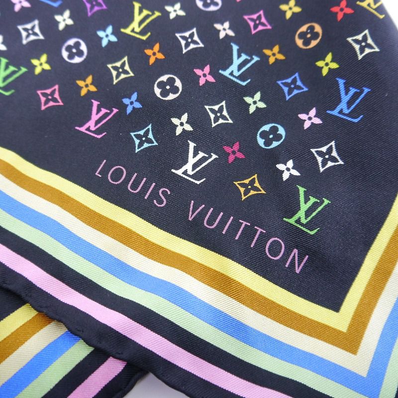 LV_Louis Vuitton_マルチカラースカーフ_ブラック ルイ ヴィトンLouisVuitton
