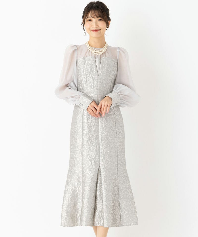 7,650円フラワージャガードドレス