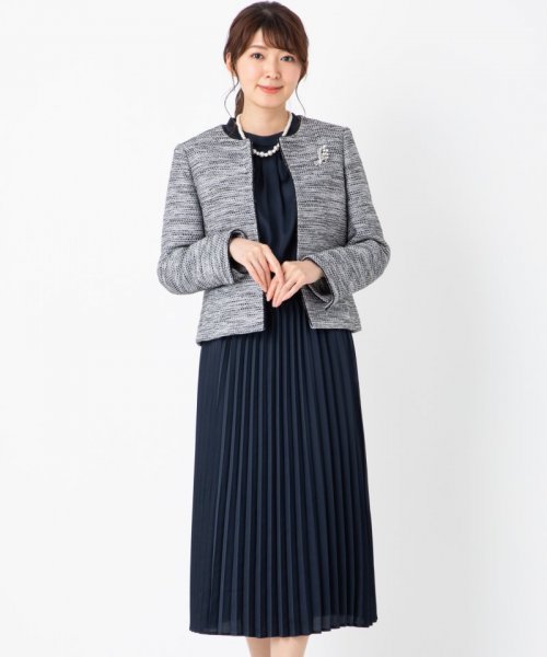 スカート新品◆OPAQUE.CLIPツイードスーツと黒スカート３点セット卒業式フォーマル/ドレス