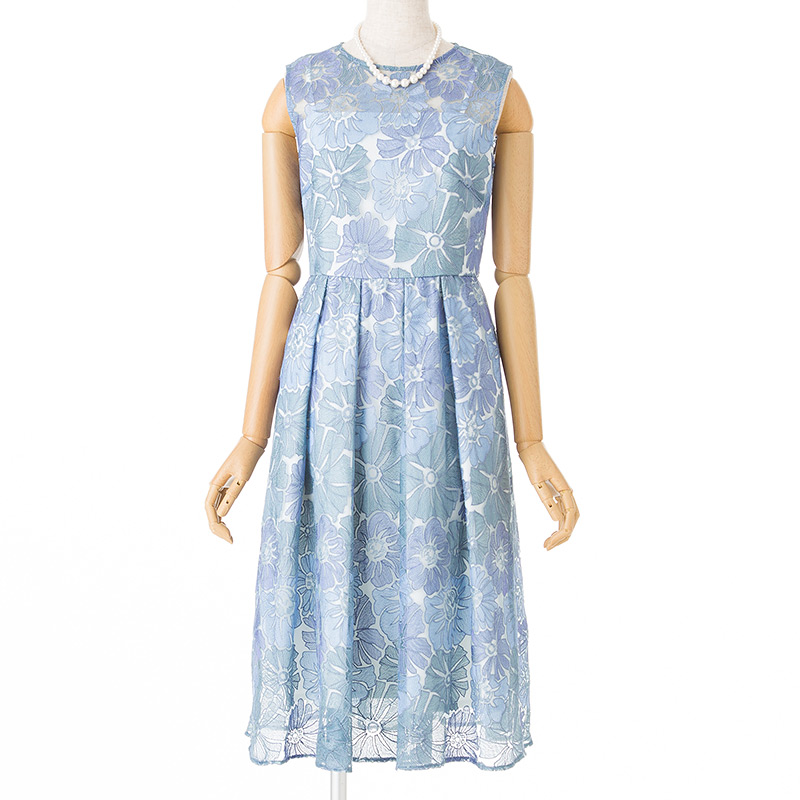 GRACE CONTINENTAL グレースコンチネンタル マルチフラワー刺繍ドレス