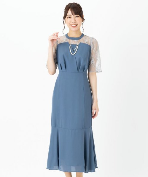 Select Shop ビスチェ風マーメイドドレス ブルー/M｜結婚式パーティー 