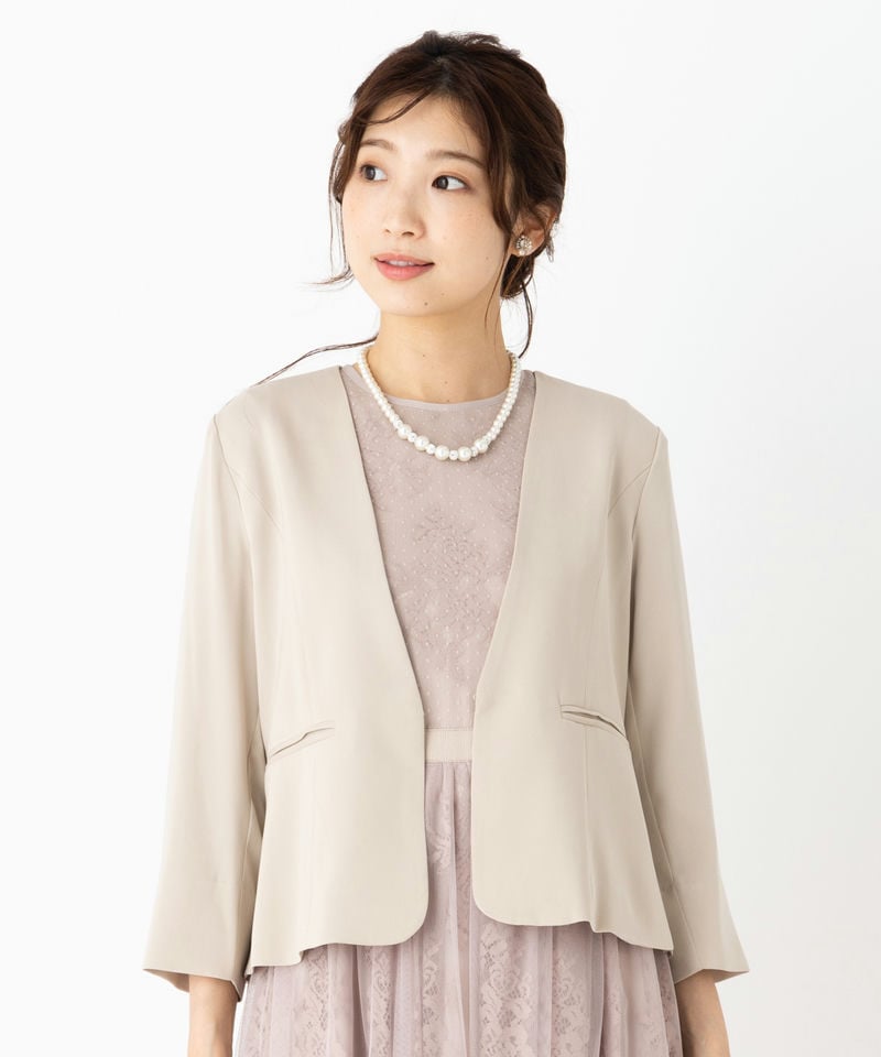 Select Shop バックペプラムジャケット ベージュ/M｜結婚式パーティー