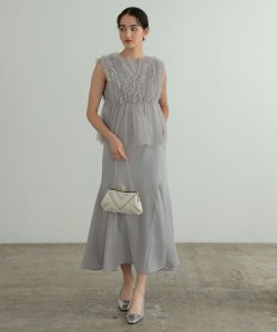 Select Shop  フリルチュールマーメイドドレス　グレー/M