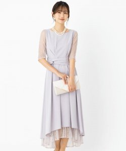 Select Shop  【ドレス2点セット】ウエストモチーフベルトドレス　ラベンダー/M