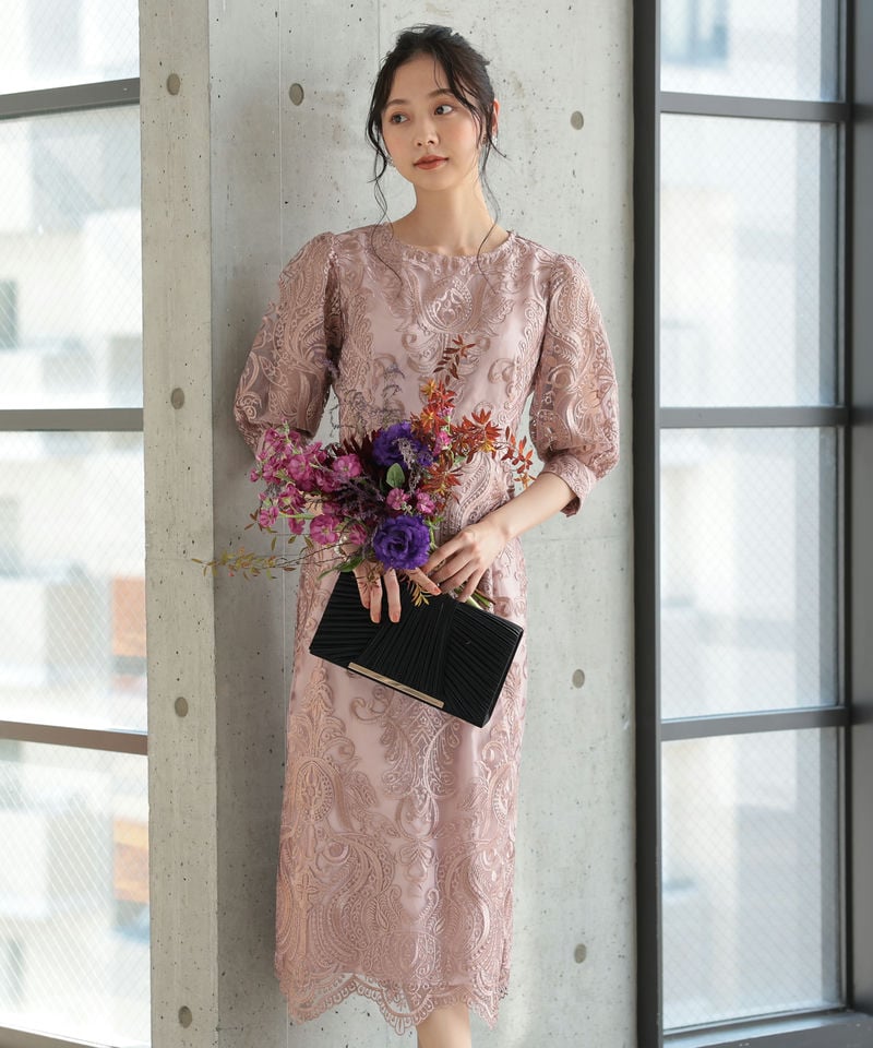 アナイ ワンピース ドレス 花柄 ピンク 結婚式 38 Mサイズ - ひざ丈