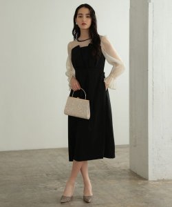 Select Shop  ビスチェ風デザインドレス　ブラック/M