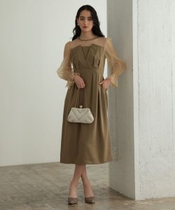 Select Shop  ビスチェ風デザインドレス　スモーキーベージュ/M
