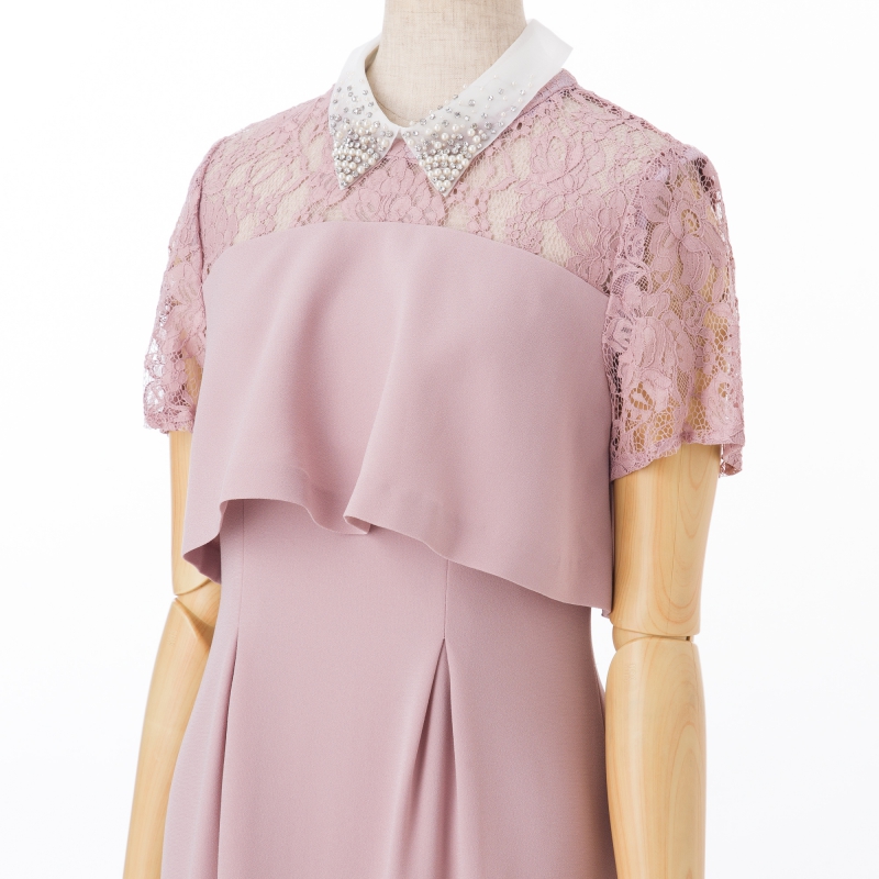 GRACE CONTINENTAL グレースコンチネンタル オーガン刺繍襟ドレス 