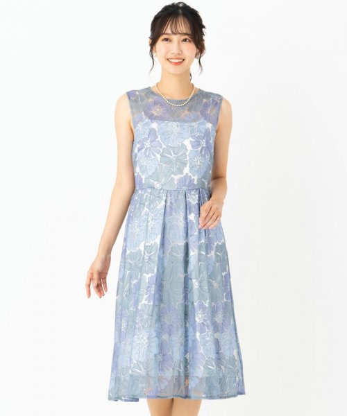 GRACE CONTINENTAL グレースコンチネンタル マルチフラワー刺繍ドレス