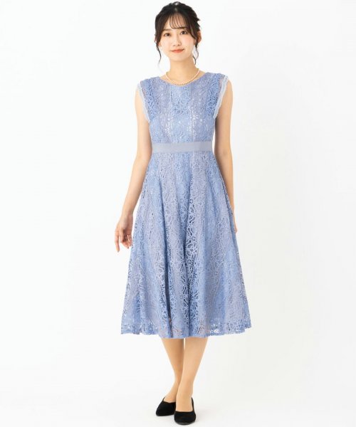 JILL STUART ジルスチュアート デボラレースドレス ブルー/S｜結婚式 