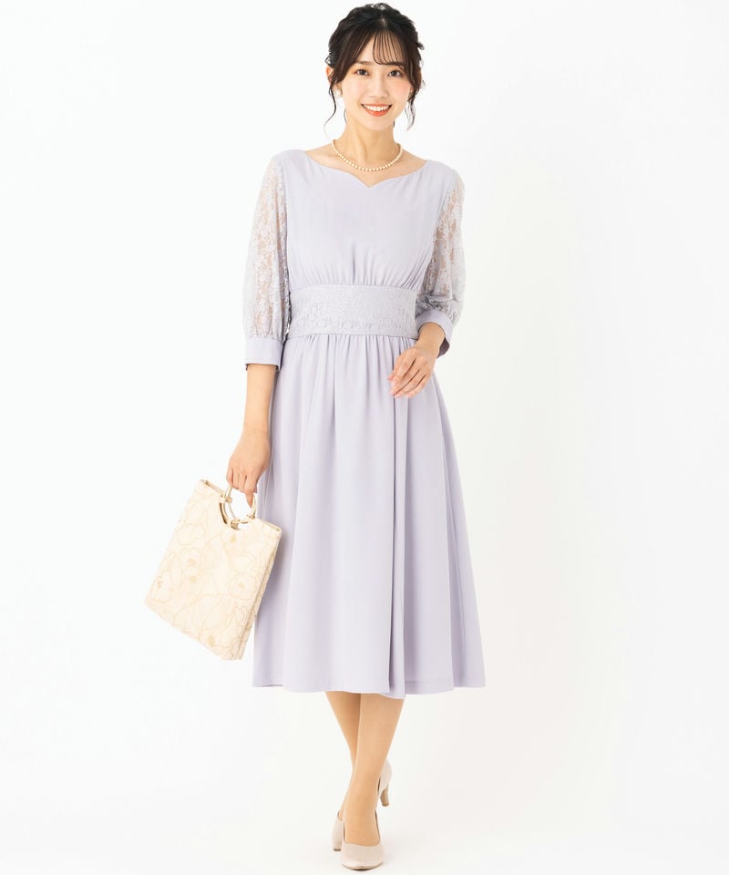 JILL STUART ジルスチュアート レイシーパフドレス ラベンダー/S｜結婚