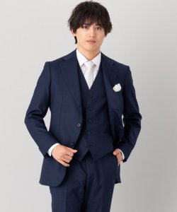 SUIT SQUARE  【7点セット】シャドーオーバーチェック・スリーピーススーツセット　ネイビー/AB6