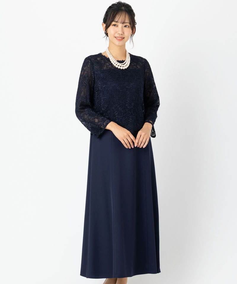 マザーズドレス 2点セット（紺、ベージュ） - スーツ・フォーマル・ドレス
