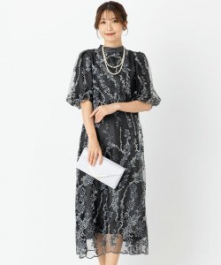 Select Shop  【ドレス2点セット】エンブロイダリーIラインドレス　ダークグレー/M