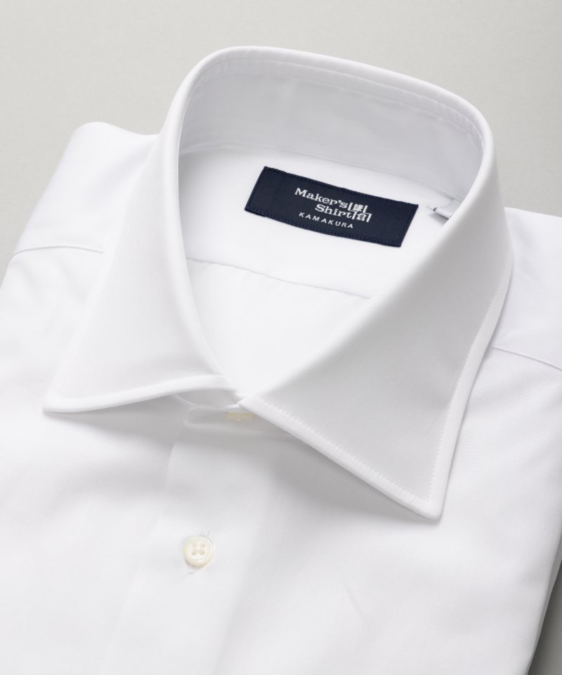 Maker's Shirt 鎌倉 ブロードクロスセミワイドカラーシャツ ホワイト/M