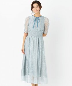 JILL STUART  ジルスチュアート　スパンコール付きレースドレス　ライトブルー/S-M