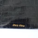【週末割引】MIU MIUミュウミュウ/ブラウンレザークロコ型押しフレームバッグ